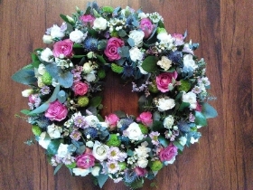 Pink and White Floral Wreath